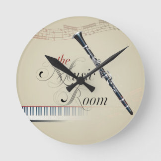 Horloge Ronde Pièce de musique de clarinette