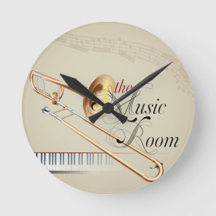 Horloge Ronde Pièce de musique de trombone
