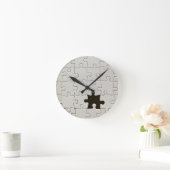 Horloge Ronde Pièce de puzzle blanche manquante (Maison)