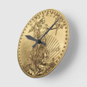 Horloge Ronde Pièce Gold Eagle (Angle)