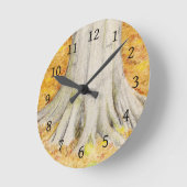 Horloge Ronde Pieds de hêtre (Angle)