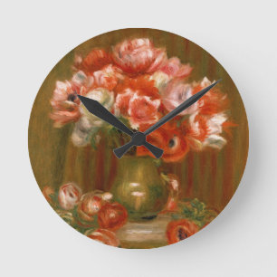 Horloge Ronde Pierre anémones de Renoir un