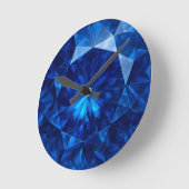 Horloge Ronde Pierre cardiaque Azure (Angle)