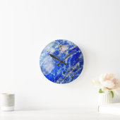 Horloge Ronde Pierre de marbre bleu moderne et chic (Maison)