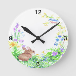 Horloge Ronde Pierre Queue de Coton -