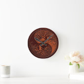 Horloge Ronde Pierre rouge Yin Yang Tree (Maison)