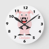 Horloge Ronde Pig Design Personalised (Recto)