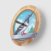 Horloge Ronde Pigeon (Angle)