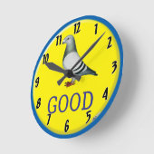 Horloge Ronde Pigeons-BON ! (Angle)