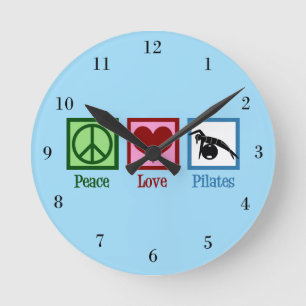Horloge Ronde Pilates d'amour pour la paix