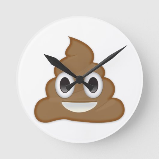 Horloge Ronde Pile De Poo Emoji (Recto)