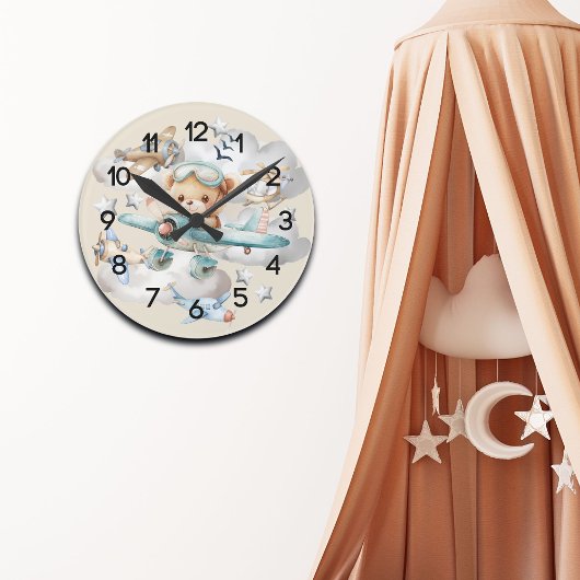 Horloge Ronde Pilote sur mesure Teddy Bear Nursery