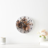 Horloge Ronde Pine cones (Maison)