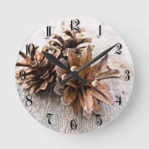 Horloge Ronde Pine cones