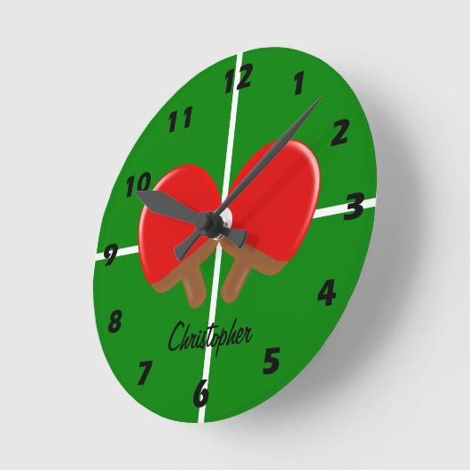 Horloge Ronde Ping Pong (Angle)