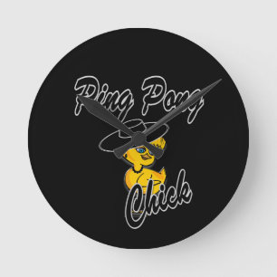 Horloge Ronde Ping Pong Chick #4