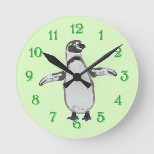 Horloge Ronde Pingouin de dessin