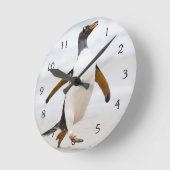 Horloge Ronde Pingouin de Gentoo (Angle)