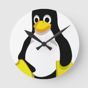 Horloge Ronde Pingouin Linux Tux