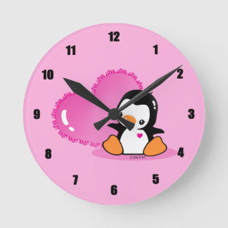 Horloge Ronde Pingouin mignon