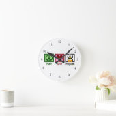 Horloge Ronde Pingouins Peace Love (Maison)