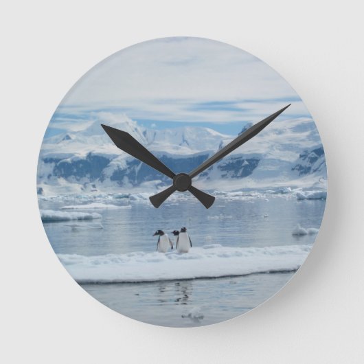 Horloge Ronde Pingouins sur un iceberg (Recto)