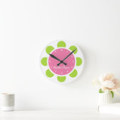 Horloge Ronde Pink and Green Flower Kid's Menacom (Maison)