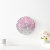 Horloge Ronde Pink Celestial Glow Stars & Moon Personalized (Maison)