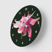 Horloge Ronde Pink Columbine Flower (Angle)