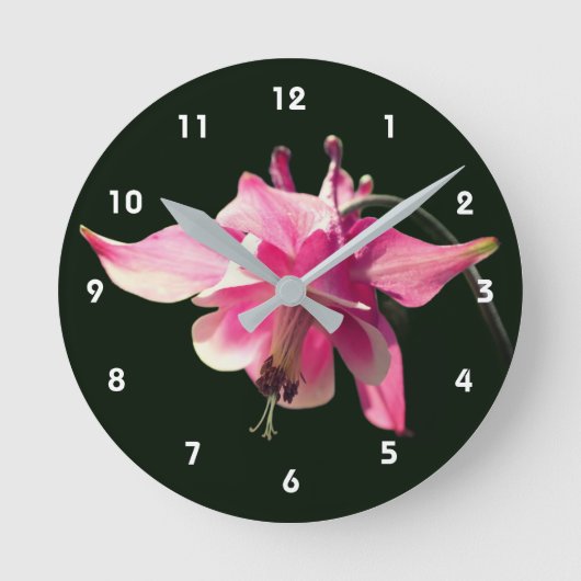 Horloge Ronde Pink Columbine Flower (Recto)