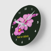Horloge Ronde Pink Cosmos Daisy Flowers Personalized (Angle)