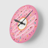 Horloge Ronde Pink Donut with Rainbow Sprinkles (Angle)
