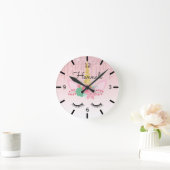 Horloge Ronde Pink Dripping Glitter (Maison)