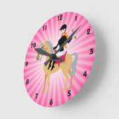 Horloge Ronde Pink Equestrian (Angle)