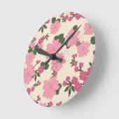 Horloge Ronde Pink Floral Pattern (Angle)
