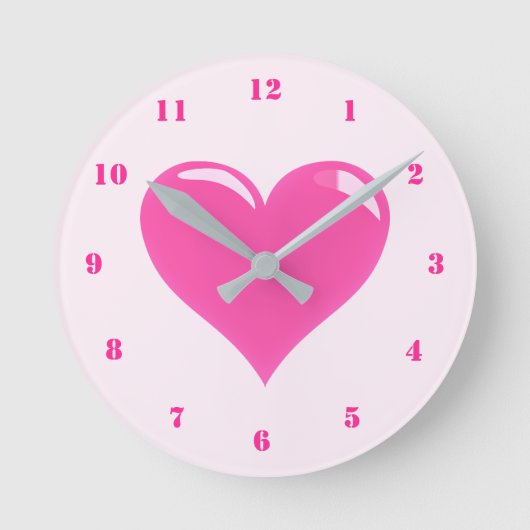 Horloge Ronde Pink Heart Clock (Recto)