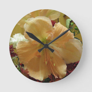 Horloge Ronde Pink Lily Bouquet Wall Clock
