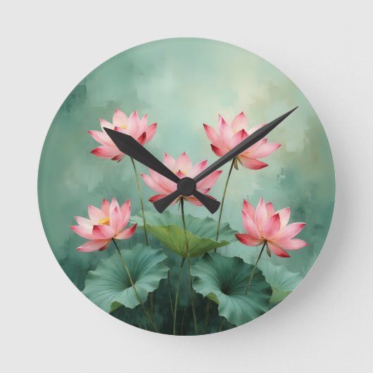 Horloge Ronde Pink Lotus Artwork  (Recto)