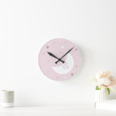 Horloge Ronde Pink Moon and Stars (Maison)