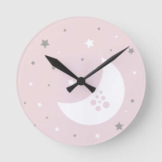 Horloge Ronde Pink Moon and Stars (Recto)