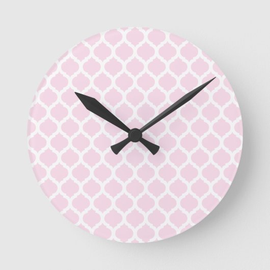 Horloge Ronde Pink Moroccan Pattern Wall Clocks (Recto)