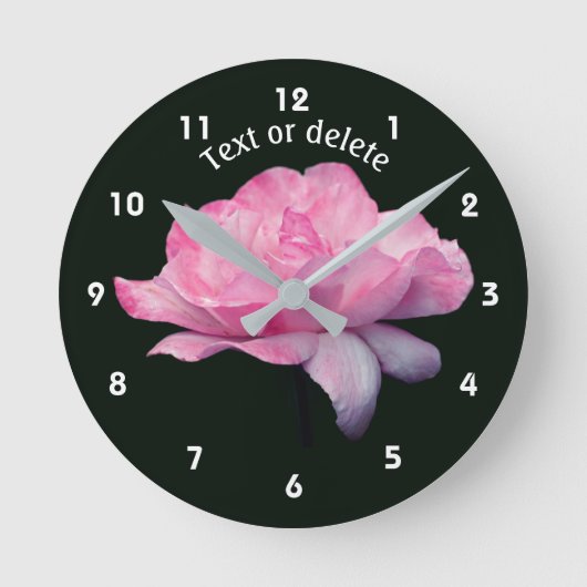 Horloge Ronde Pink Rose Flower Personalized (Recto)