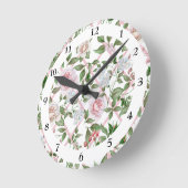 Horloge Ronde Pink Roses (Angle)