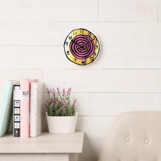 Horloge Ronde Pink Spiral Wonderland Clock (Salle de lecture)