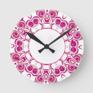 Horloge Ronde Pink Swirl
