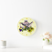Horloge Ronde Pink Teapot With Flowers (Maison)