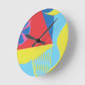 Horloge Ronde Pink Windmill Whimsy Modern Round Clock (Angle)