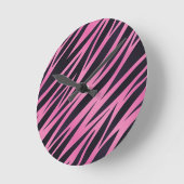 Horloge Ronde Pink Zebra Stripe (Angle)