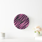 Horloge Ronde Pink Zebra Stripe (Maison)