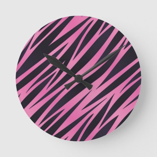 Horloge Ronde Pink Zebra Stripe (Recto)